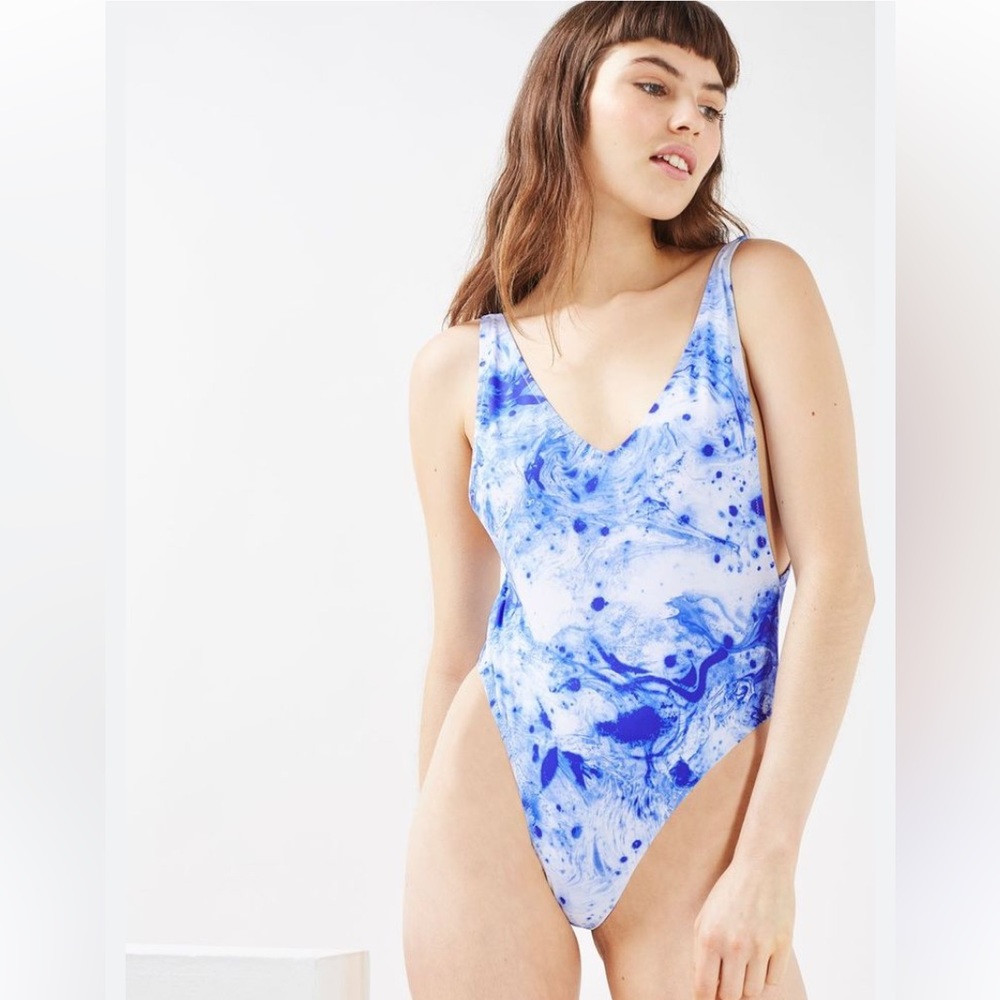 Topshop marble one piece swimsuit size small